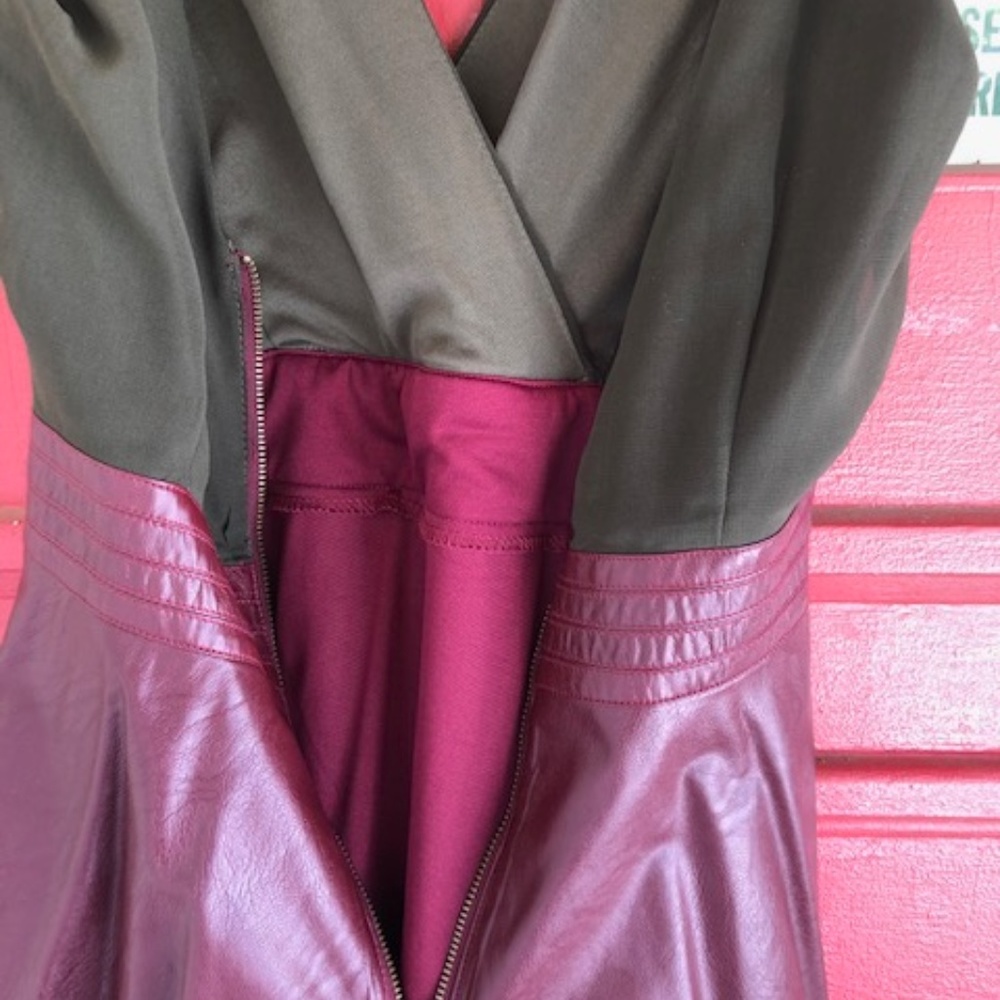 ARK & CO fun A-line dress w/faux leather skirt S - Picture 8 of 8